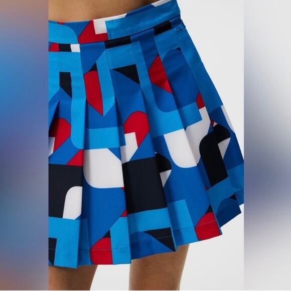 J. Lindeberg Womens Pleated Adina Print Golf Skirt Brilliant Blue Size XS NWT - Picture 5 of 13
